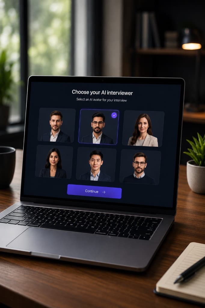 Anterviewer AI Avatar screen