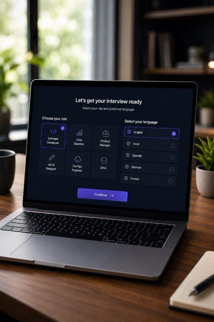 Anterviewer Role & Language screen