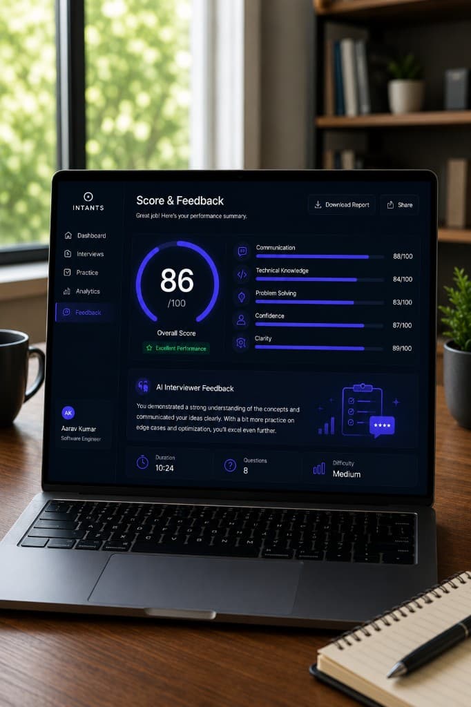 Anterviewer Score & Feedback screen